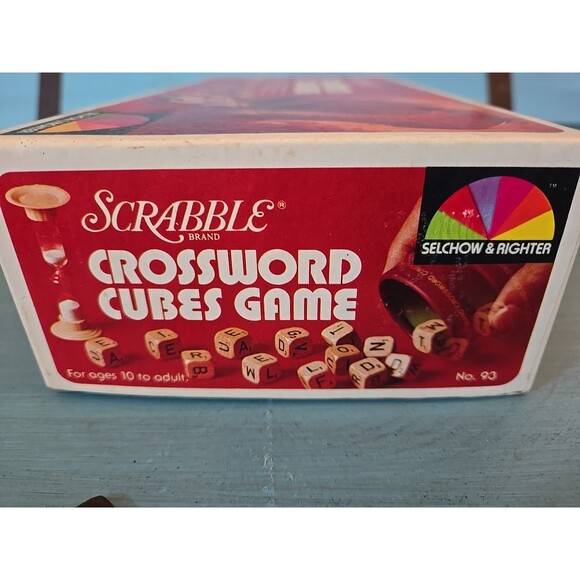 Scrabble Crossword Cubes Word Game Selchow & Righter Vintage 1976 1+ Players Fun - Picture 3 of 5